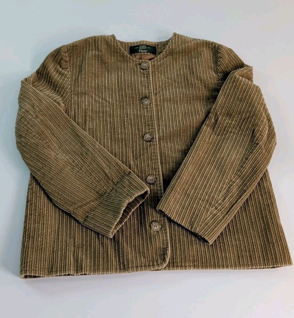 Vintage Orvis Blazer Jacket Brown Corduroy 100% Cotton Button Up Womens Size 10